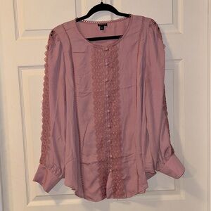 Pink Embroidered Torrid Blouse